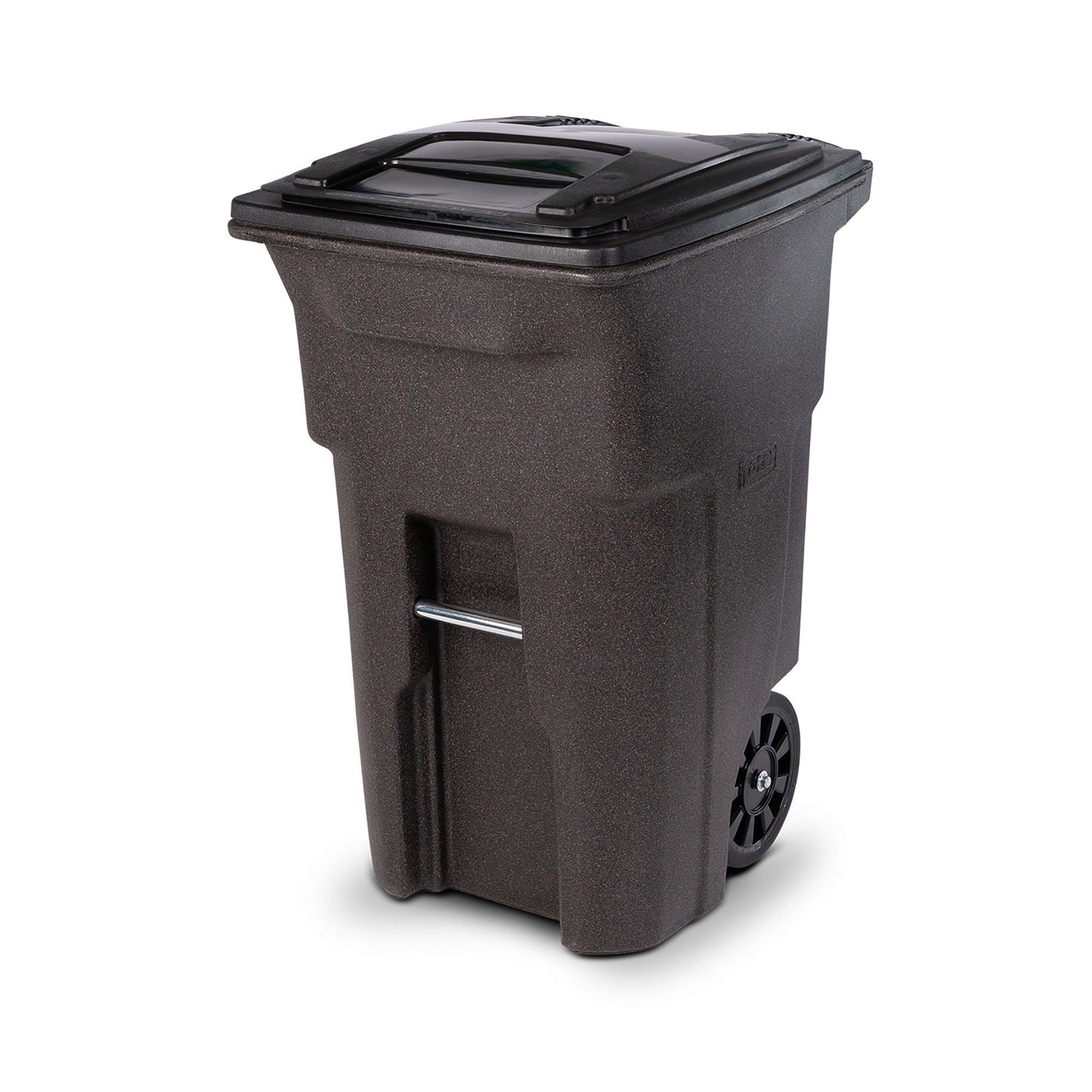 Toter 2-Wheel Trash Can with Lid, Brownstone, 64-Gallon, Model# ANA64-00BST